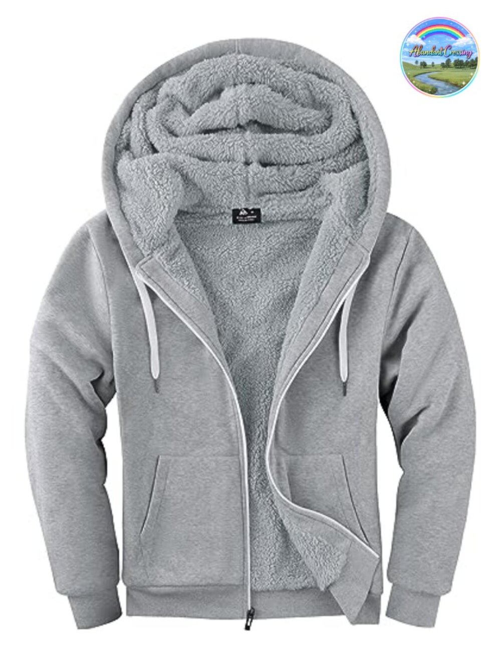 Sherpa Lined Zip Up Hoodie Jacket Men Winter Fleece Sweatshirt